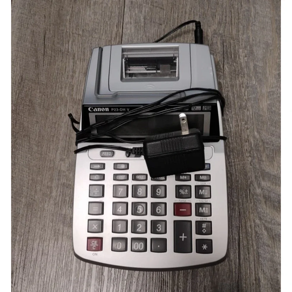 Canon P23-DH V Mini Desktop 2 Color Printing Calculator 12 Digits XL Display